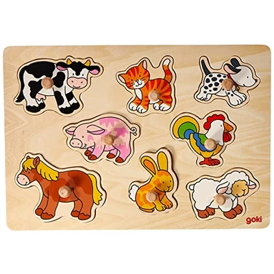 Abbildung von Goki 57873 Steckpuzzle Bauernhof VII, 30 x 21 cm