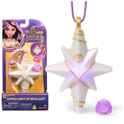 Abbildung von Unicorn Academy Schmuckset Sophias Kette mit magischen Lichteffekten und Ring, passend zur beliebten Netflix Serie, für Kinder ab 4 Jahren