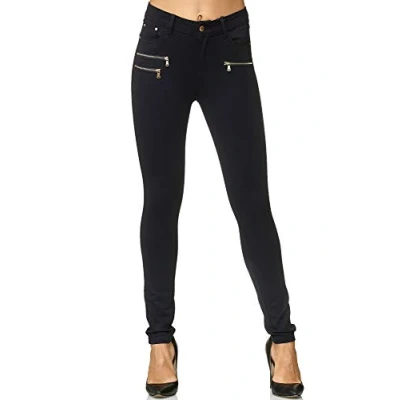 Abbildung von Elara Damen Stretch Hose Skinny Fit Jegging Chunkyrayan H86 1 Navy 34 (XS)