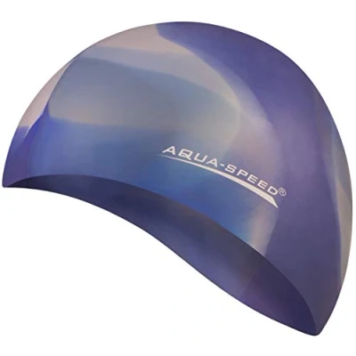 Abbildung von Aqua Speed Bunt wasserdichte Badekappe + Kleines Mikrofaserhandtuch Damen Herren Swimming Cap Kids Schwimmhaube für Teenager Bademütze elastisch Badehaube Silikon 33. / 85