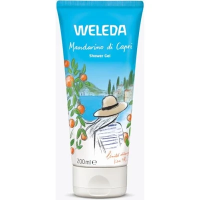 Abbildung von WELEDA Bio Mandarino di Capri Duschgel vegan Naturkosmetik Limited Edition Unisex Dusche mit Mandarine/Rosmarin Duft Natürliche Hautpflege Duschseife zur Gesicht &amp; Körper Reinigung (1x 200ml)
