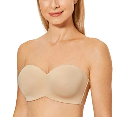 Abbildung von DELIMIRA Damen Minimizer Trägerloser BH mit Bügel ohne Polster Geformte Cups Taupe Tan 70G