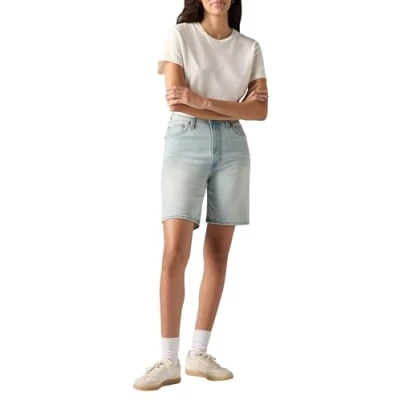 Abbildung von Levi&#039;s Ribcage Bermuda Jeans Shorts, Damen, Größe: 32, Light blue denim