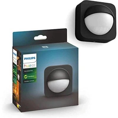 Abbildung von Philips Hue Bewegungsmelder Outdoor, Tageslichtsensor für smarte Beleuchtung, automatische Lichtsteuerung bei Bewegung ein sicheres Zuhause, schwarz