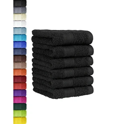 Abbildung von 6 TLG. Gästetuch Set in vielen Farben 100% Baumwolle 6er Pack Gästetücher 30x50 cm Schwarz