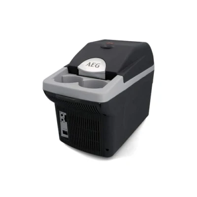 Abbildung von AEG Automotive Board Bar BK 6 Thermoelektrische Kühl und Warmhaltebox Liter, 12 Volt für Auto Steckdose, anschnallbar im PKW, Schwarz,hellgrau