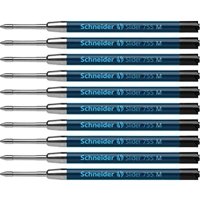 Abbildung von Schneider Slider 755 Ersatzmine (ViscoGlide Technologie, dokumentenecht, M=Mittelstrich) 10er Packung, schwarz