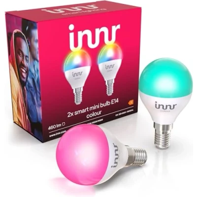 Abbildung von innr Zigbee Smart Lampe E14 Mini, funktioniert mit Alexa und Hue* (Bridge erforderlich), White &amp; Color, 16 Millionen Farben, Glühbirne Dimmbar, Home Lampe, 2 Pack