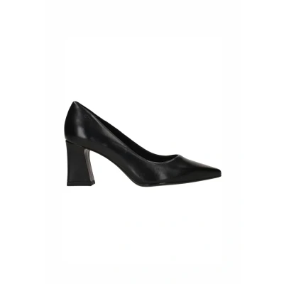 Abbildung von Tamaris Damen Pumps Leder Blockabsatz bequem; Black Leather, EU 38