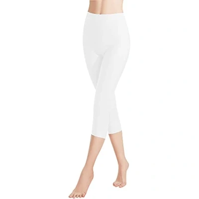 Abbildung von Libella 1er Pack Damen Leggings 3/4 Hose aus Baumwolle Capri mit Hohe Taille bunt Slim Fit Fitnesshose Mehrfarbig 4161 Weiß S