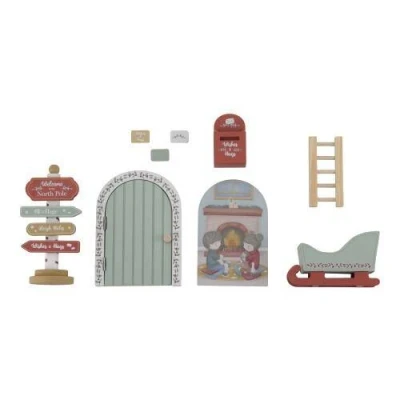 Abbildung von Little Dutch 4871 FSC Holz Wichtel Weihnachtstür Set Weihnachten