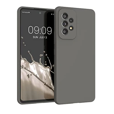 Abbildung von kwmobile Hülle kompatibel mit Samsung Galaxy A53 5G Silikon Handy Case Handyhülle weiche Oberfläche kabelloses Laden Stone Dust