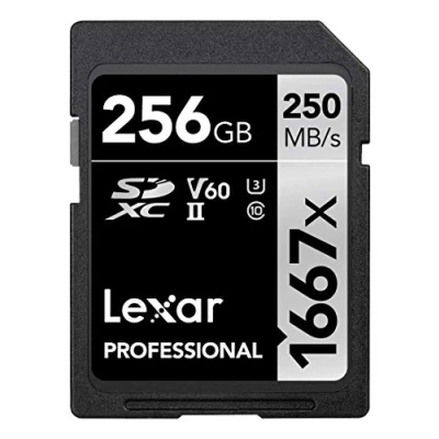 Abbildung von Lexar Professional 1667x SD Karte 256GB, Speicherkarte SDXC UHS II, Bis zu 250 MB/s Lesen, Class 10, U3, V60, für Professionelle Fotografen, Videofilmer, Enthusiasten (LSD256CB1667)