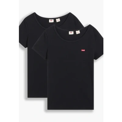 Abbildung von Levi&#039;s TEE 2 PACK Tshirt basic, Damen, Größe: Large, Mineral black/mineral black