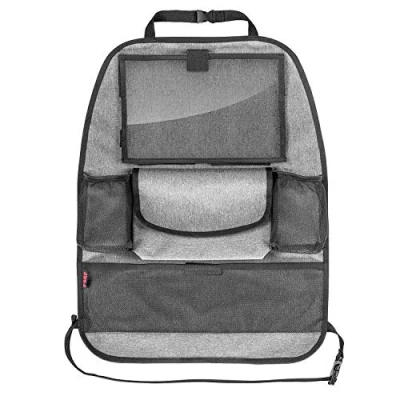 Abbildung von reer Autorücksitz Organizer TravelKid Entertain, mit Tablet Fach, schmutzabweisend, viele Taschen, für alle Autositze, auch Sportsitze, grau, 1 Stück (1er Pack)