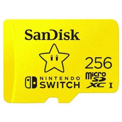 Abbildung von SanDisk microSDXC UHS I Speicherkarte für Nintendo Switch 256 GB (U3, Class 10, 100 MB/s Übertragung, mehr Platz Spiele)