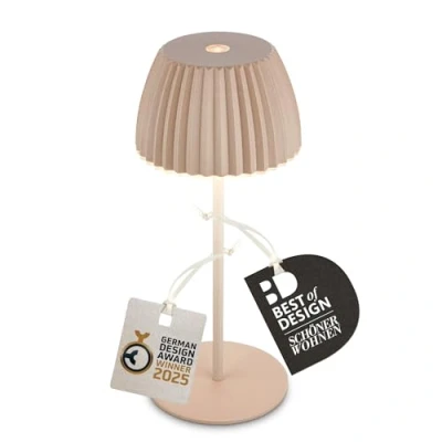 Abbildung von LED Akku Mini Tischleuchte Brilo unplugged Riffle, beige