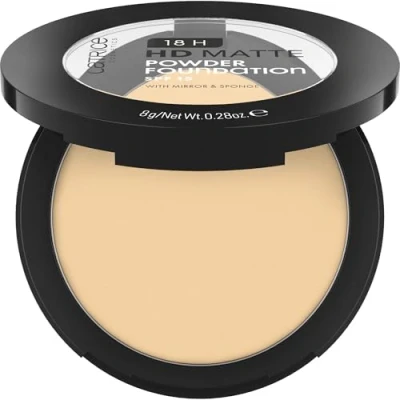 Abbildung von Catrice 18H HD Matte Powder Foundation, Nr. 020N, Nude, langanhaltend, mattierend, matt, für unreine Haut, vegan, ölfrei, UVA und UVB Filter + SPF 15, ohne Parfüm, 1er Pack (8g)