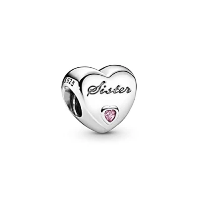 Abbildung von Pandora Sister Heart Charm, Damen, Größe: One Size, Sterling silver