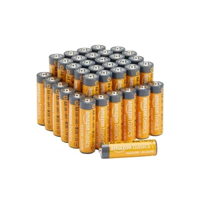 Abbildung von Amazon Basics Leistungsstarke AA Alkalisch Batterien, 10 Jahre Haltbarkeitsdauer, einfach zu öffnende Vorteilspackung, 36er Pack