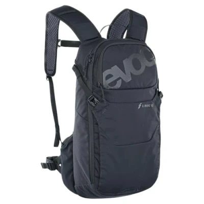 Abbildung von EVOC E RIDE 12 Fahrradrucksack, Bike Rucksack (extraleichter Backpack, mit AIR CIRCULATION, PAD SYSTEM, KONTROLL DISPLAY FACH, XC/DH Helm Halterung, Gurtfixierungs System), Schwarz