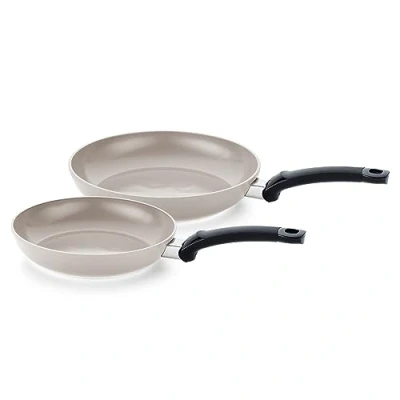 Abbildung von Fissler Ceratal Classic Pfannen Set / 2 teilig, Aluminium Pfanne, Keramik beschichtet (24+28 cm) Ceramic Bratpfanne antihaftend Induktion, Grau