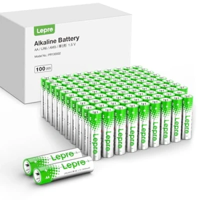 Abbildung von Lepro AA Batterien, 100 Stück, Alkaline Batterie mit 1.5V Langlebig, Leistungsstark &amp; Auslaufsicher, Ideal für Fernbedienungen, Spielzeug, Uhren, Taschenlampe UVM