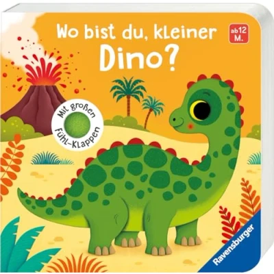 Abbildung von Wo bist du, kleiner Dino?: Mit großen Fühl Klappen
