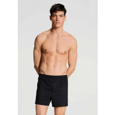Abbildung von Calida Jerseyboxershorts MIT Eingriff Boxershorts, Herren, Größe: Small, Black