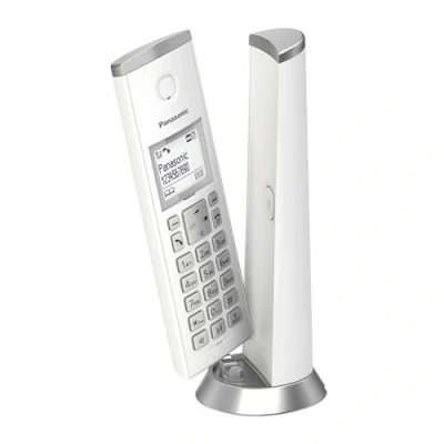 Abbildung von Panasonic KX TGK220GW Design Schnurlostelefon mit Anrufbeantworter, Station &amp; Hörer, Freisprecheinrichtung, weißes LCD, Blockierung störender Anrufe, Hörer Magnet, Weiß