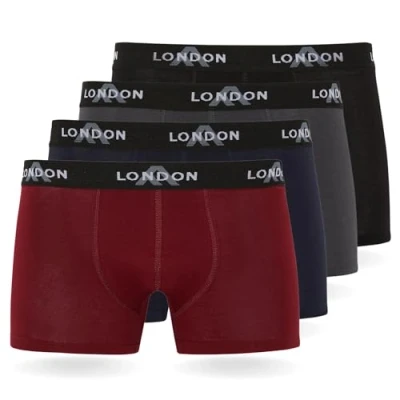 Abbildung von FM London 4/8er Pack Herren Boxershorts mit elastischem Bund Weiche Herren, Stretch Fit Herrenunterwäsche für den Alltag, Mehrfarbig (8er Pack), 3XL