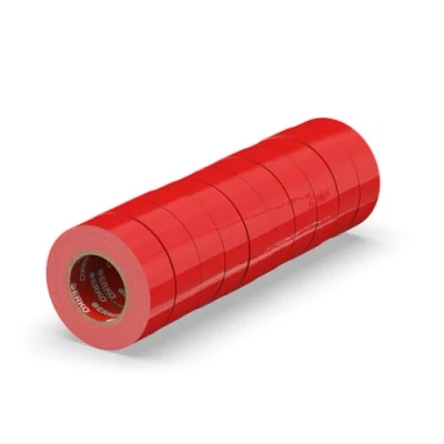 Abbildung von ERKO Isolierband Rot 15mm x 10m PVC Set 10 Stück Elektrische Leitungen Reparatur, Hochflexibel mit starker Klebekraft, Chemiebeständig, Wasserfest