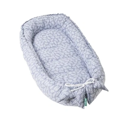 Abbildung von molis&amp;co Babynest 100% Baumwolle (Oeko TEX) Babynestchen Neugeborene Ideal als Reisebett, Kuschelnest Geeignet &amp; Cradle Reducer 90 x 50 cm Blue Garden