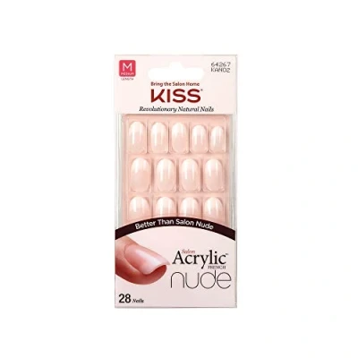 Abbildung von Kiss Salon Acryl Nude Französische Nägel Beige 28 Stück (1er Pack)