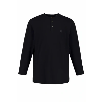 Abbildung von JP1880 BIG TALL Basic Henley Langarmshirt, Herren, Größe: 3XL, Dunkel marine