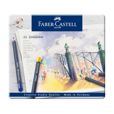 Abbildung von FABER CASTELL 114748 Farbstifte mit permanenter Ölkreidemine Goldfaber, 48er Set