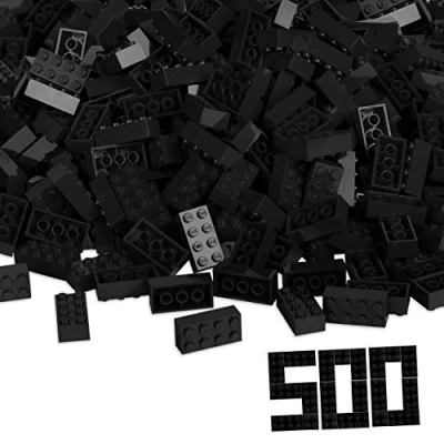 Abbildung von Simba 104118935 Blox, 500 schwarze Bausteine für Kinder ab 3 Jahren, 8er Steine, im Karton, vollkompatibel mit vielen anderen Herstellern, Schwarz