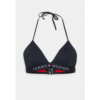 Abbildung von Tommy Hilfiger Triangle Fixed Bikinitop, Damen, Größe: Small, Desert sky
