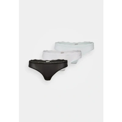 Abbildung von Calvin Klein Underwear Thong 3 PACK Stretch String, Damen, Größe: Medium, Black/white/moonlight jade