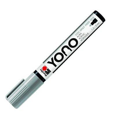 Abbildung von Marabu 12400103078 YONO Marker, Grau 078, vielseitiger Acrylstift mit japanischer Rundspitze 1,5 3 mm, wasserbasiert, lichtecht und wasserfest, für nahezu alle Untergründe