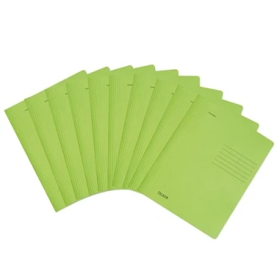Abbildung von Original Falken 10er Pack Recycling Schnellhefter gefaltet DIN A4 Intensivfarbe hellgrün. Made in Germany Blauer Engel Hefter Papphefter Kartonschnellhefter Schulhefter Pappordner Mappe Schulordner