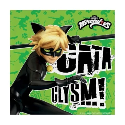 Abbildung von BeenSmile, CAT NOIR 33 CM Servietten, Papierservietten, Partyzubehör, Partys, Feiern und Kindergeburtstage, 20 Stück