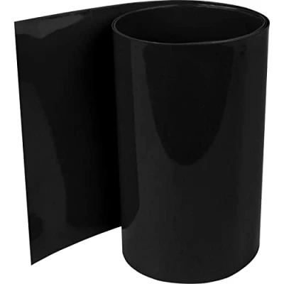 Abbildung von ISOLATECH PVC Schrumpfschlauch Meterware schwarz ohne Kleber Flachmaß 150mm (Ø95,5mm) 1 Meter Schrumpfverhältnis 2:1 Set zum Isolieren von 18650 Akku Batterien unbeschriftet (Ø95,5mm Meter)