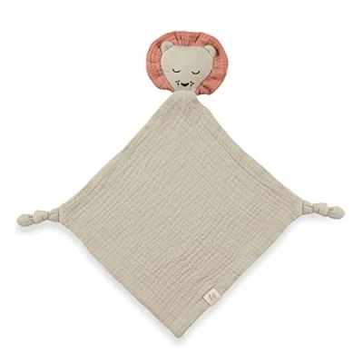 Abbildung von Hauck Schnuffeltuch Baby Cuddle N Play, Musselin Baumwolle Schmusetuch Junge Mädchen, Kuscheltier und Trösterchen, Schnuffeltier, Waschbar bei 60 C, 25 x cm (Lion Beige)