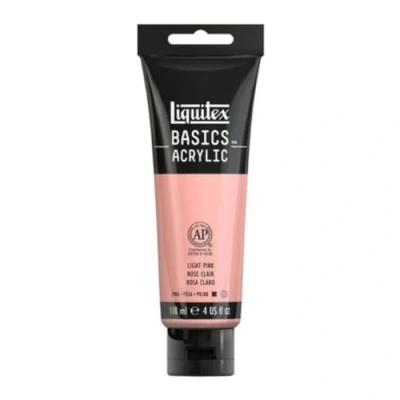 Abbildung von Liquitex 8870046 Basics Acrylfarbe, monopigmentierte Künstlerpigmente, lichtecht, mittlere Viskosität, Archivqualität, seidenglänzender Finish, 118ml Tube Portraitrosa Hell