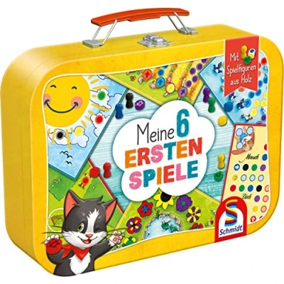 Abbildung von Schmidt Spiele 40591 Meine 6 ersten im Metallkoffer, Kinderspielesammlung, bunt