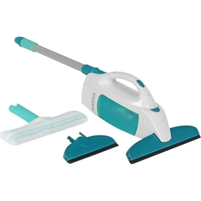Abbildung von Leifheit Fenstersauger Set Dry &amp; Clean mit Stiel Einwascher und zweiter Düse für 360 streifenfreie Reinigung, verwendbar bis zu 38 min, Fensterreiniger Stand by Automatik Click System
