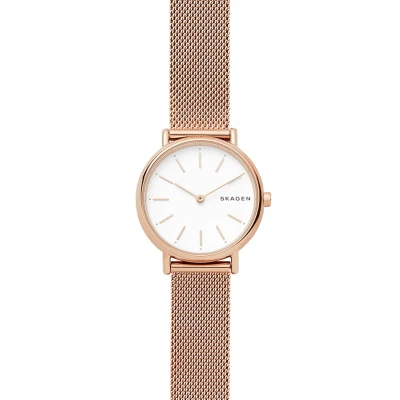 Abbildung von Skagen Signatur Uhr Rosé goldcoloured, Damen, Größe: One Size, gold coloured