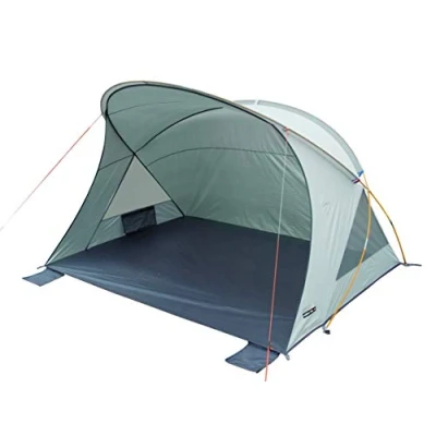 Abbildung von High Peak Strandmuschel Cadiz 80, UV 80 Sonnenschutz nach 801 Standard, Strandzelt, Windschutz mit 4 Sandtaschen, große Mesh Fenster gegen Hitzestau, freistehend