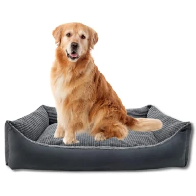 Abbildung von Odolplusz Hundebett mit Wendekissen Bezug abnehmbar und waschbar Füllung aus hautsympathischen 100% Polyurethanschwamm 100x70cm (Graphit)
